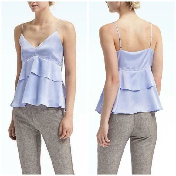 Banana Republic Periwinkle Peplum Cami Size 2 - Picture 1 of 7